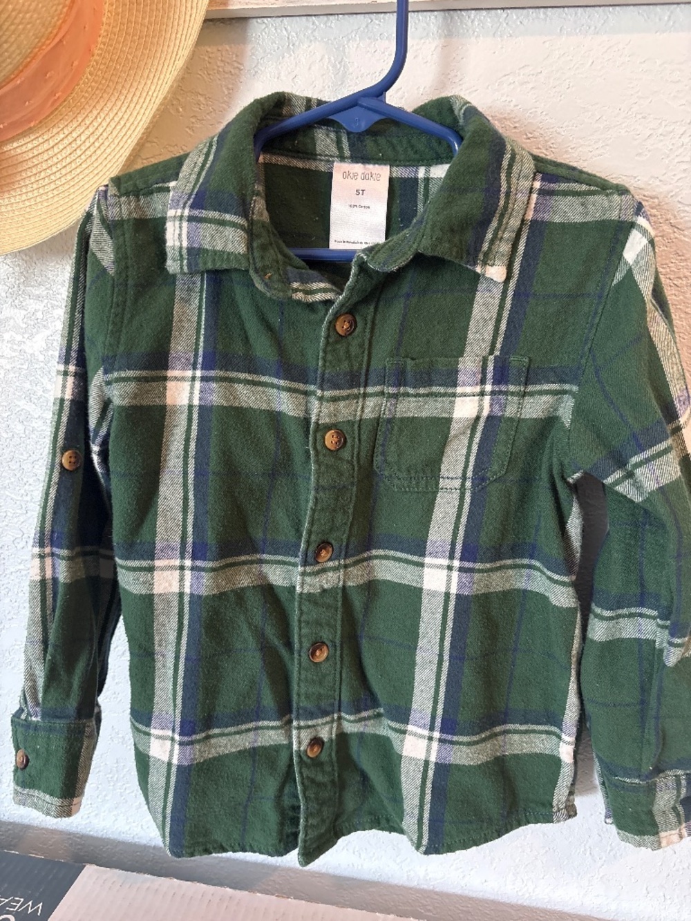 Green flannel button down